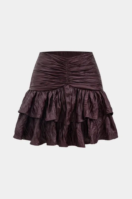 Ruched detaljer mini nederdel sold by Micas