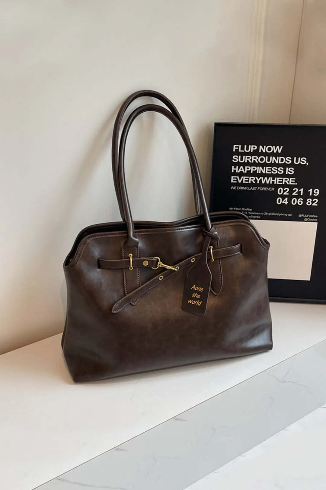 Retro Large Capacity Shoulder Bag Tote sold by Micas product image thumbnail 2