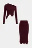 Knit Contrast Scallop Edge Long-Sleeve Top sold by Micas