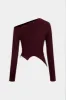 Knit Contrast Scallop Edge Long-Sleeve Top sold by Micas