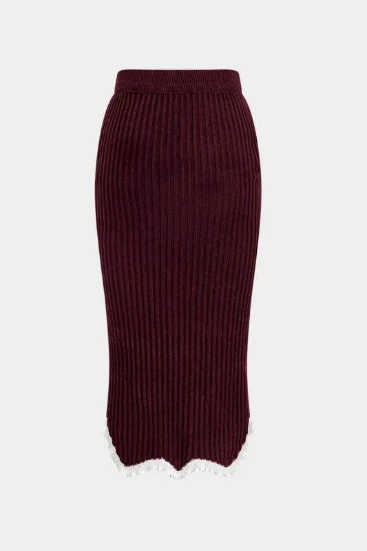 Contrast Knit Edge Scallop Skirt sold by Micas