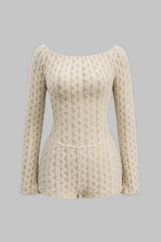 Skær rygfri langærmet Romper sold by Micas