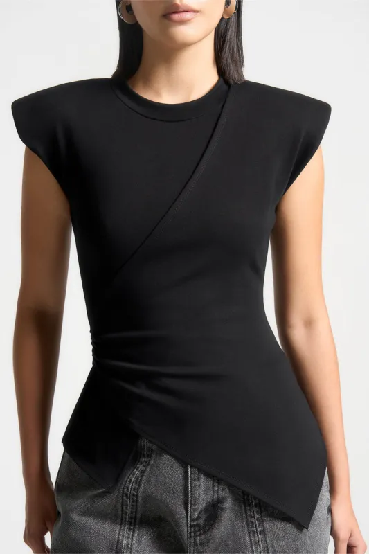 Ruched Round Neck T-Shirt sold by Micas
