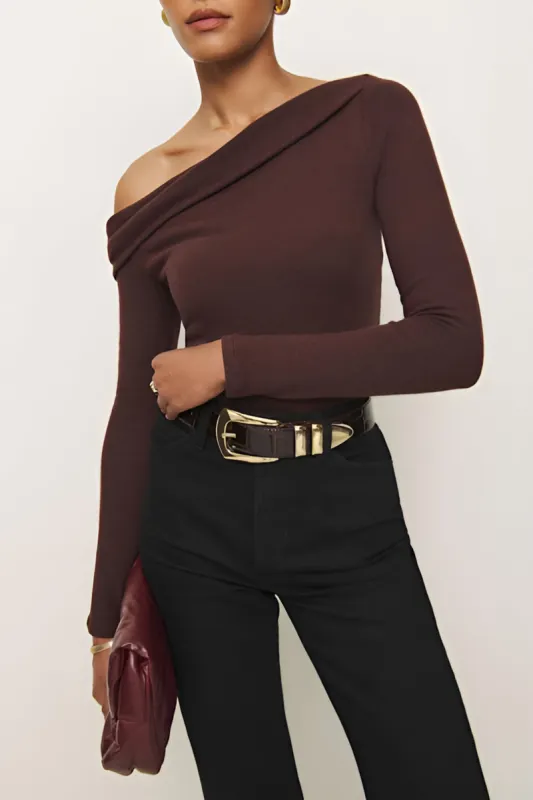 One Shoulder Long-Sleeve Top sold by Micas