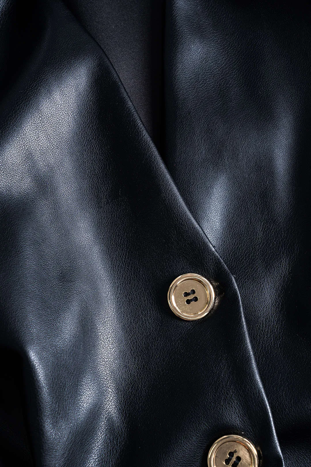 Faux Leather Metallic Buttoned Long-Sleeve Shirt sold by Micas product image thumbnail 4