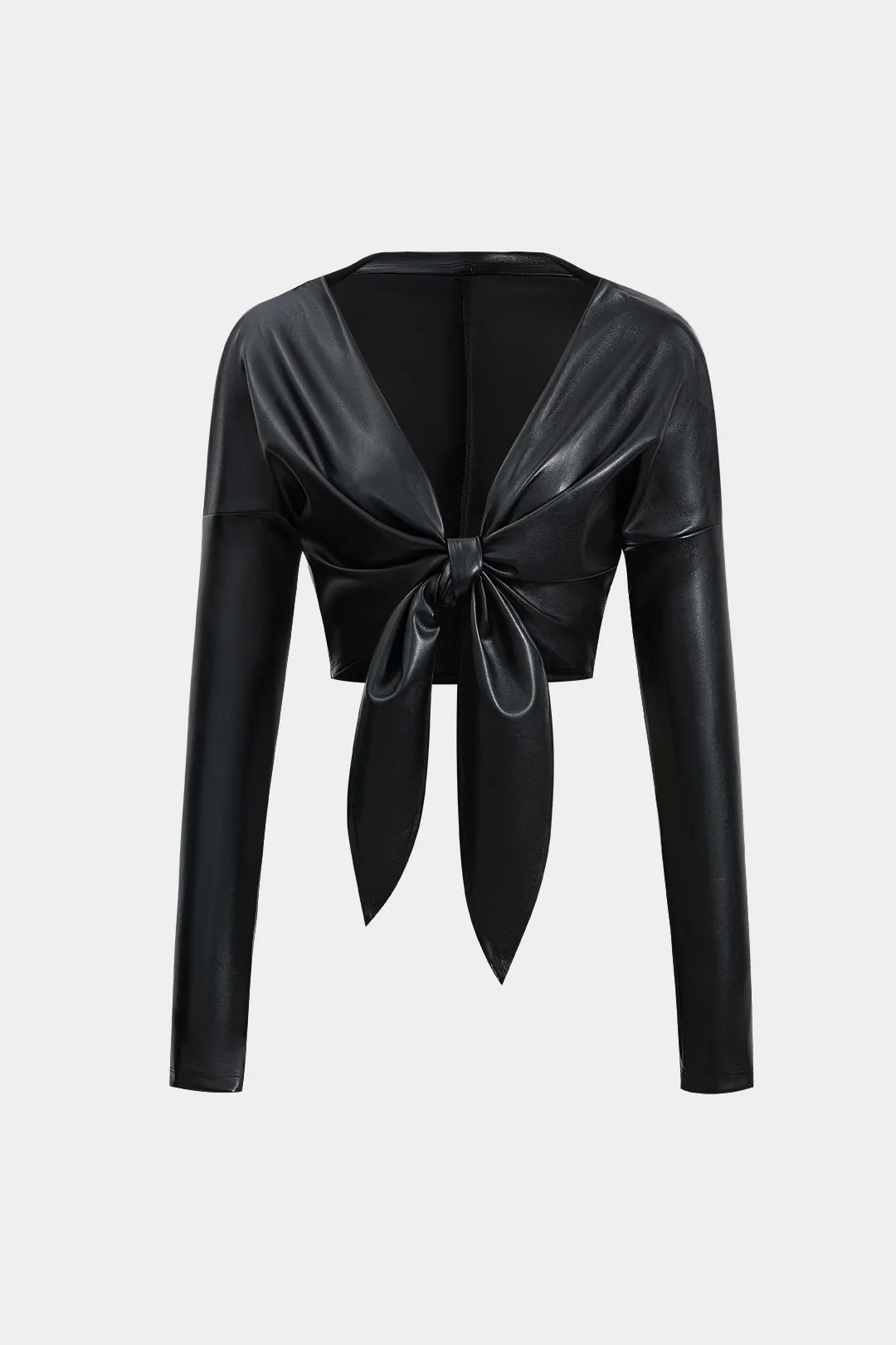 Faux læderbinding foran jakke sold by Micas