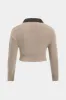 Plus Size Zipper Patchwork Knit Cardigan sold by Micas