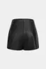 Faux læder høj talje skort sold by Micas