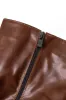 Faux læder side lynlås pegede knæhøje støvler sold by Micas
