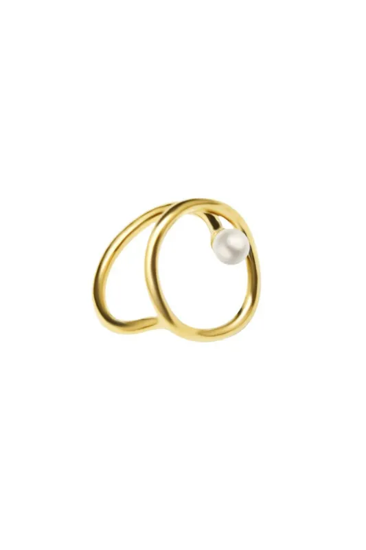 Metal Pearl Ring sold by Micas