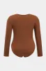 Plus Size Long Sleeve Bodysuit sold by Micas
