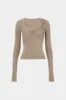 Asymmetrical Ruched Long-Sleeve Top sold by Micas