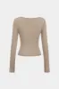 Asymmetrical Ruched Long-Sleeve Top sold by Micas