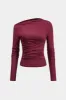 Asymmetrisk ruched langærmet top sold by Micas