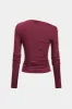 Asymmetrisk ruched langærmet top sold by Micas
