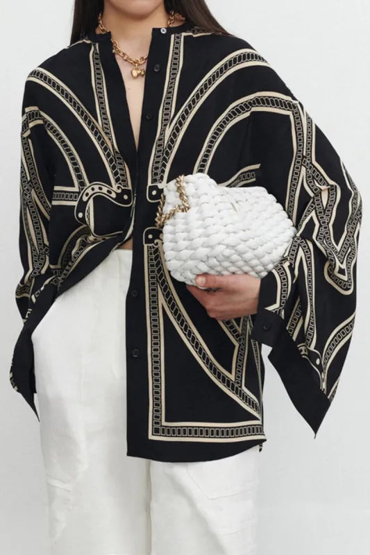 Bohemian Print Button Long-Sleeve Shirt sold by Micas