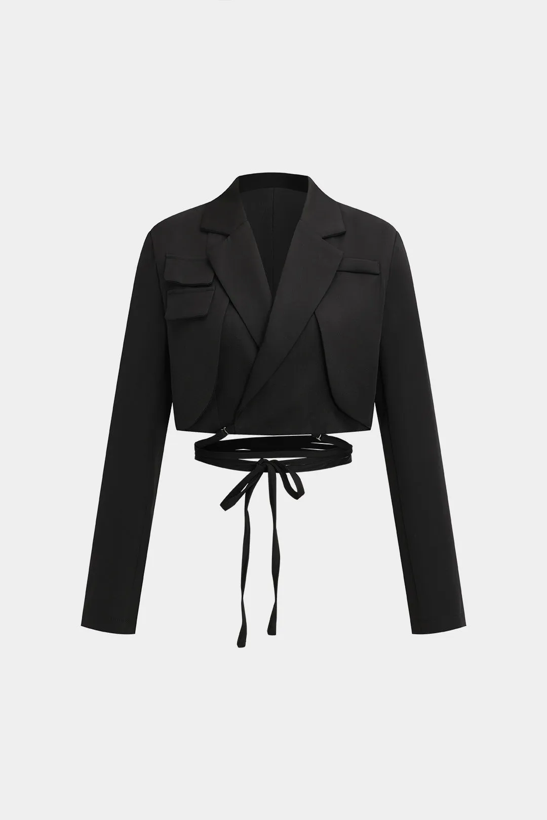 Tie Up Fake Pocket Blazer sold by Micas
