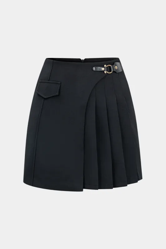 Asymmetrical Pleated High Waist Skirt sold by Micas
