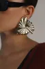 Metal Exaggerated Geometric Daisy Earring sold by Micas