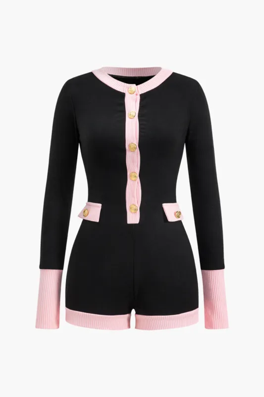 Botton Patchwork Langærmet Romper sold by Micas