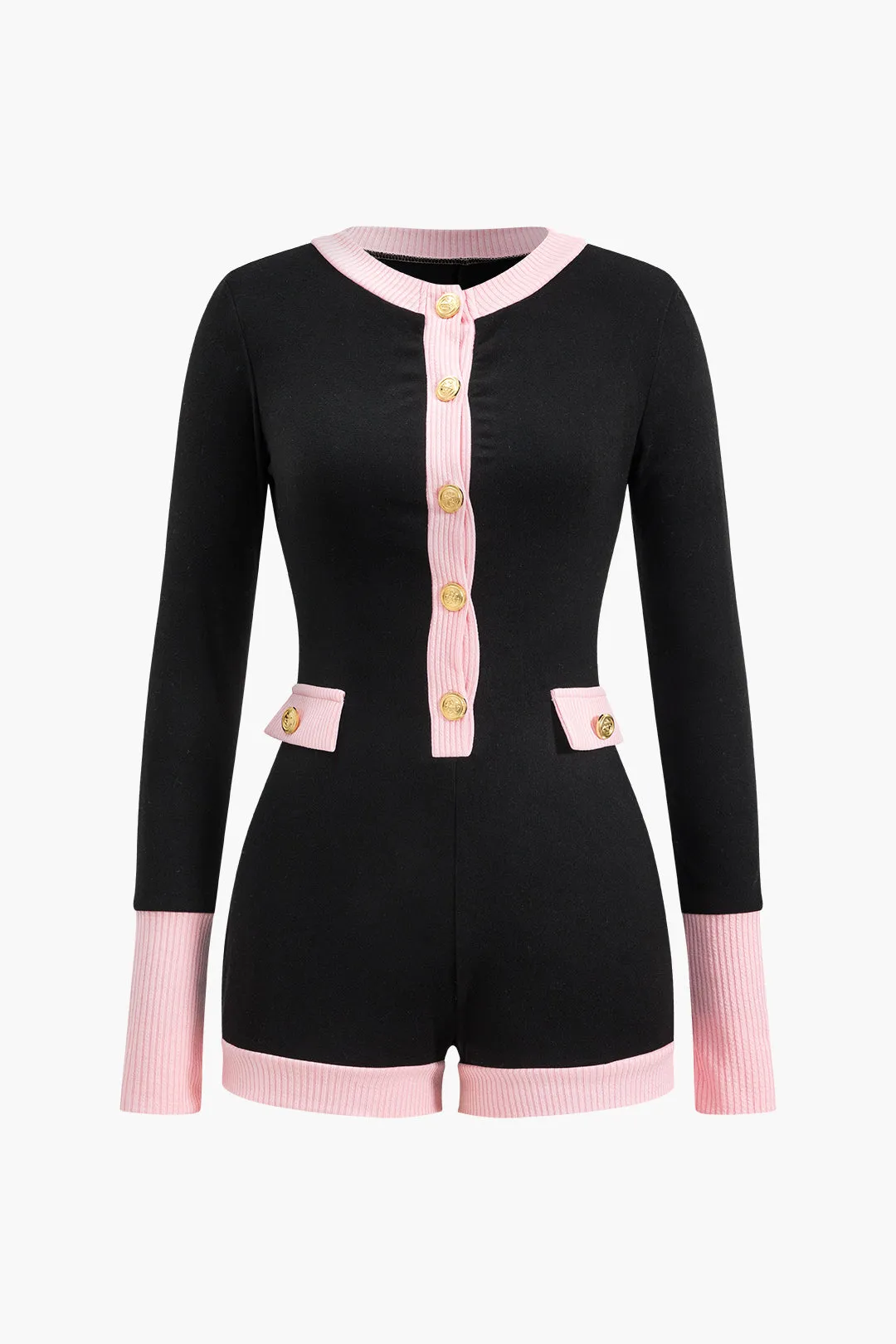 Botton Patchwork Langærmet Romper sold by Micas