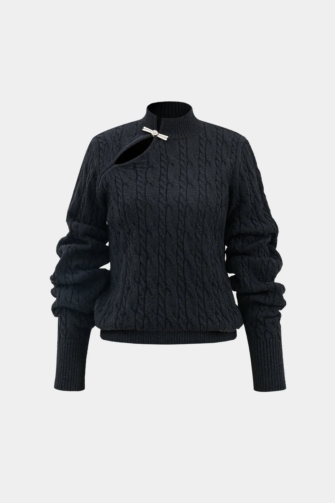 Sweater Metallic Cut Out Long-Sleeve Top sold by Micas product image thumbnail 2