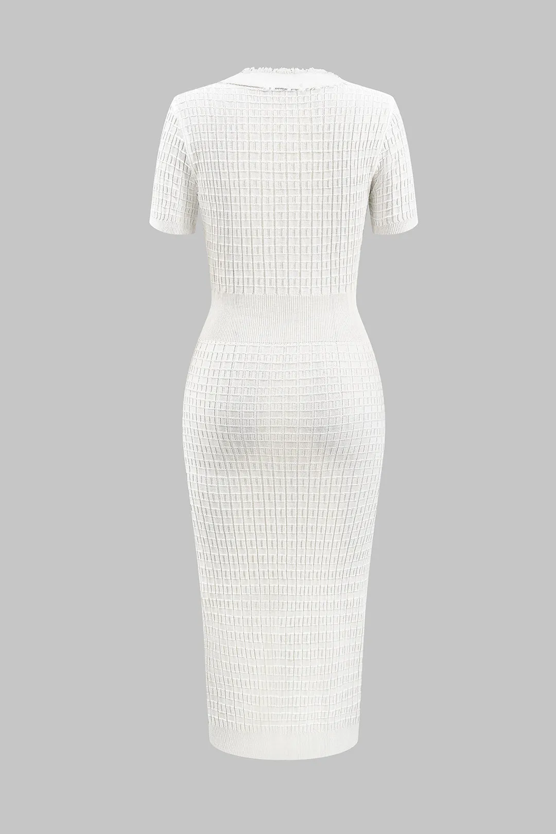 Strik v-hals knap kortærmet kjole sold by Micas product image thumbnail 2