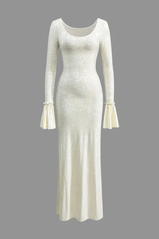 Scallop Edge Bell Sleeve Long Sleeve Maxi Dress sold by Micas