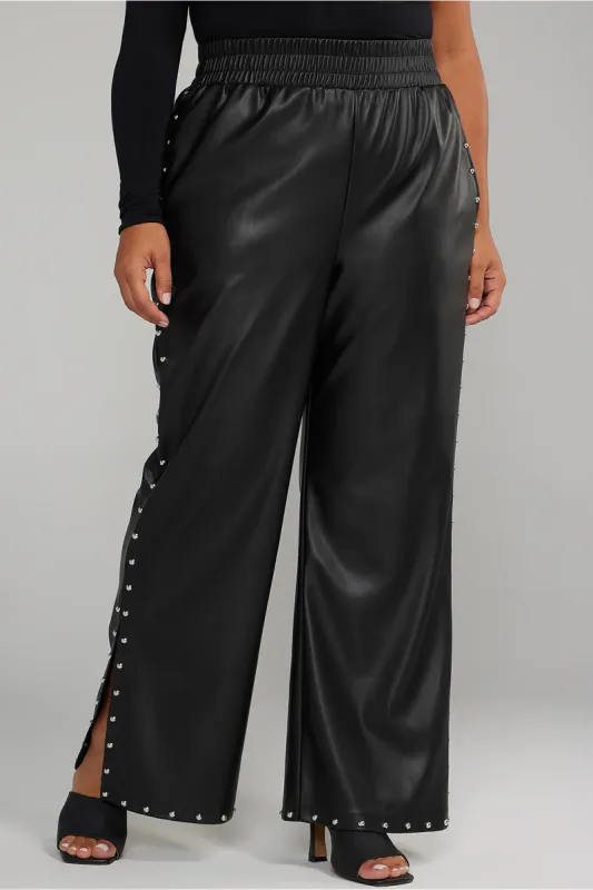 Plus Size Faux Leather High Waist Trousers sold by Micas