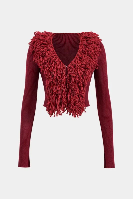 Sweater patchwork langærmet cardigan sold by Micas