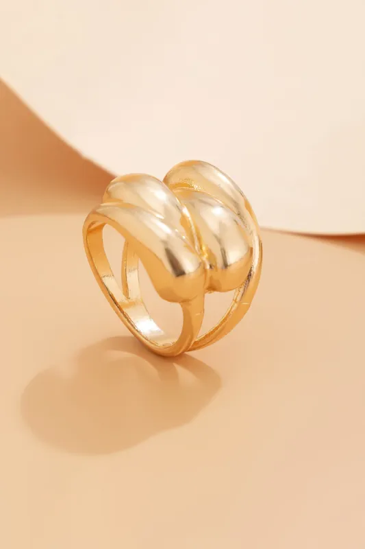 Metal Open Geometric Water Drop Hug Ring sold by Micas