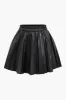 Faux læder ruched nederdel sold by Micas