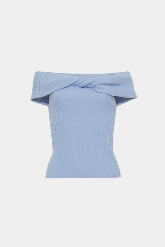 Off Shoulder Twist Knot Long-Sleeve Top sold by Micas