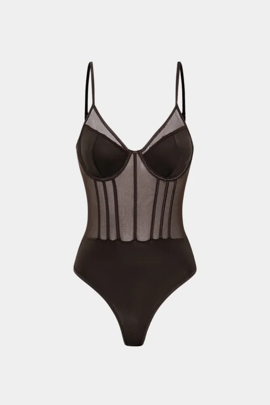 Mesh Backless Bustier Bodysuit sold by Micas