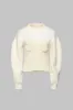Knit Patchwork Round Neck Long-Sleeve Top sold by Micas