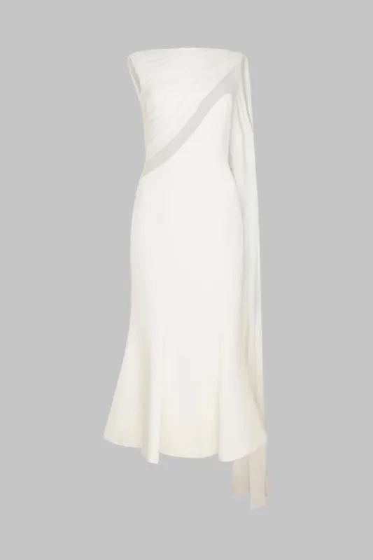 Satin Patchwork Ruched Midi Dress sold by Micas