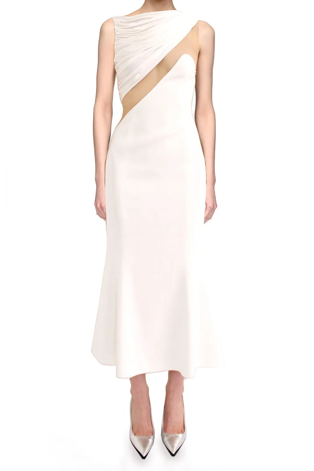 Satin Patchwork Ruched Midi Dress sold by Micas product image thumbnail 2