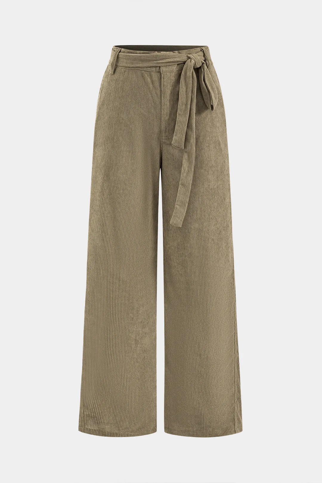 Corduroy Tie Front Wide Leg Trousers sold by Micas