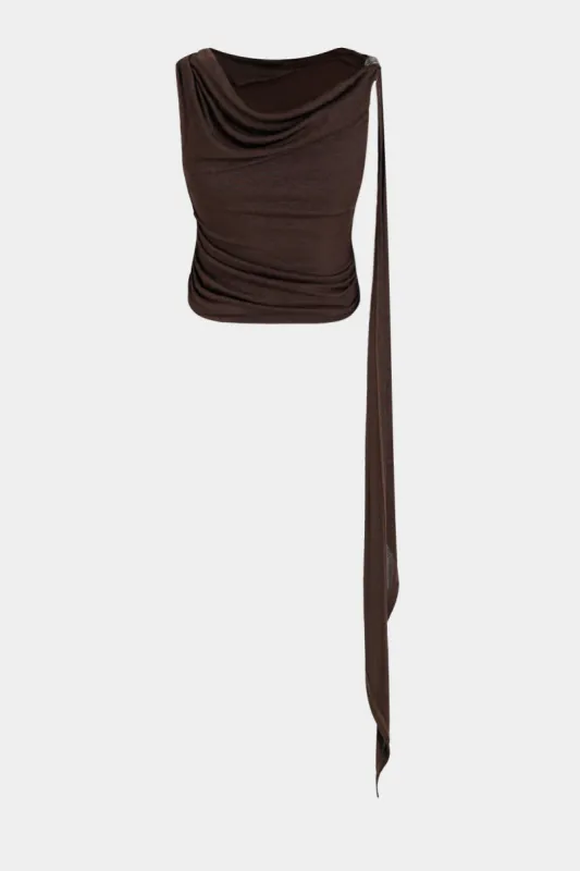 Asymmetrical Ruched Tank Top sold by Micas