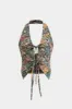 Jacquard Halter Neck Tie-Up Tank Top sold by Micas