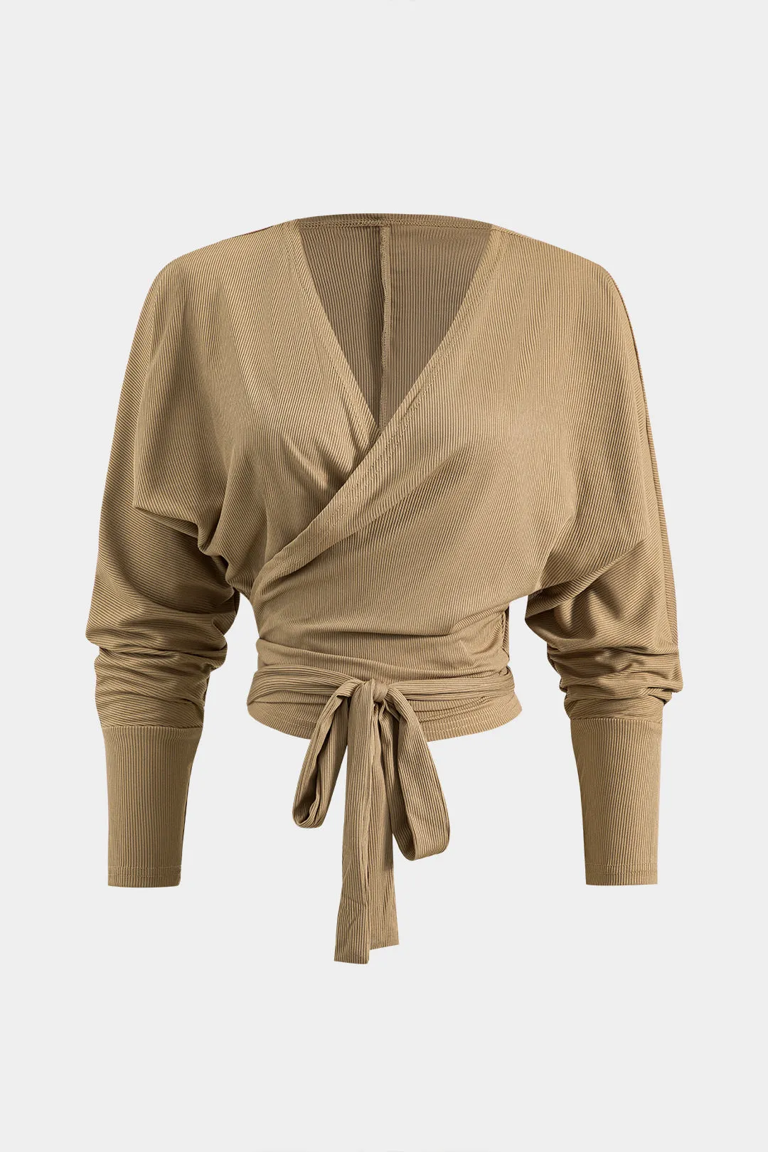 Tie-up asymmetrisk V-hals langærmet og bukser sæt sold by Micas product image thumbnail 2