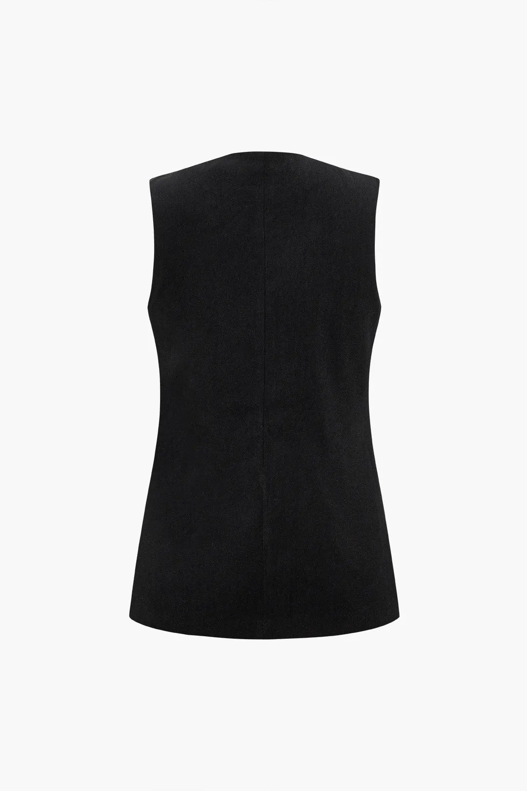 Button Pocket Square Neck Sleeveless Vest sold by Micas product image thumbnail 2