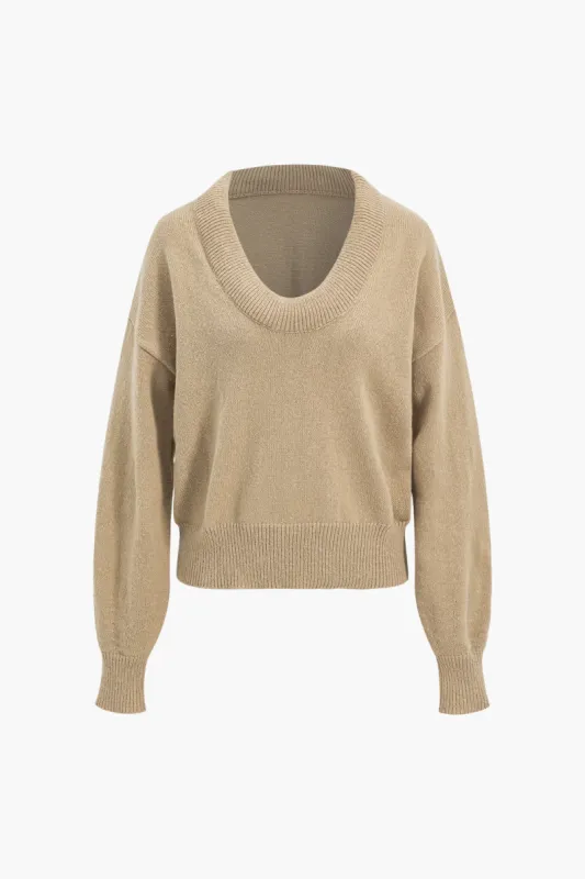 Sweater V-hals langærmet top sold by Micas