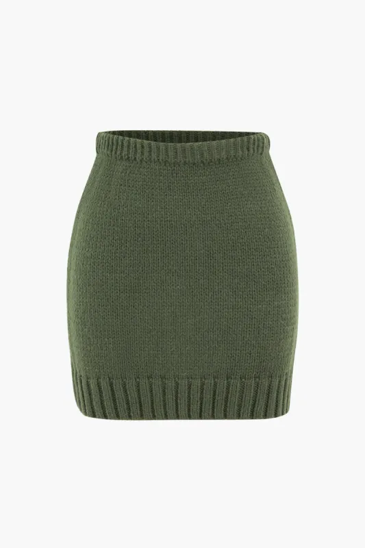 Strikket højt talje nederdel sold by Micas