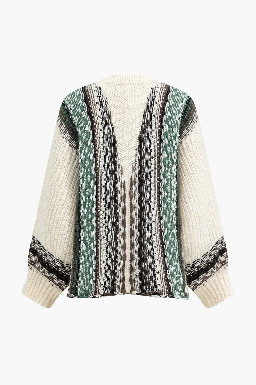 Sweater-knap patchwork langærmet cardigan sold by Micas product image thumbnail 2