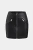 Faux Leather Pocket Zipper Skirt sold by Micas