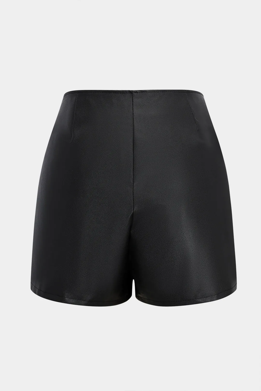 Faux læder høj talje lynlås lomme shorts sold by Micas product image thumbnail 2
