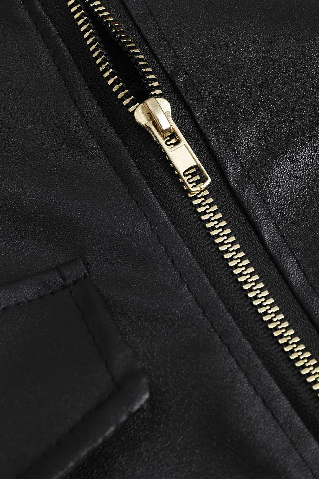 Faux læder høj talje lynlås lomme shorts sold by Micas product image thumbnail 3