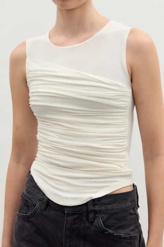 Ruched Sleeveless Tank Top sold by Micas