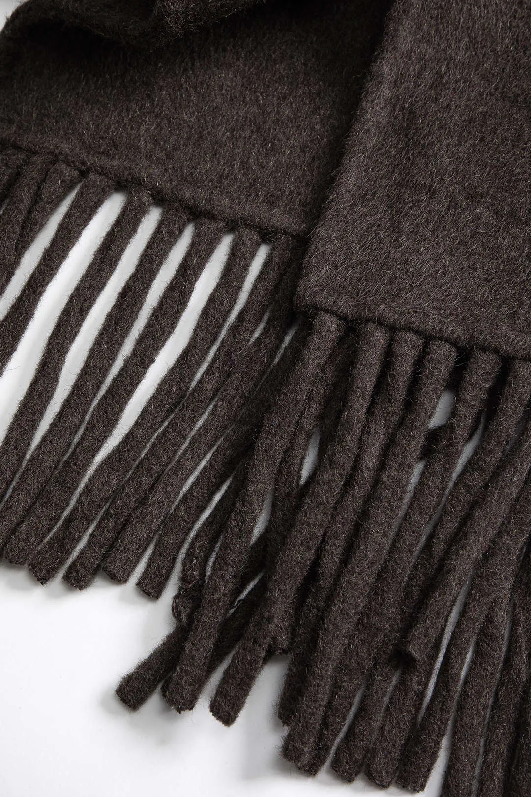 Faux Fur Button Pocket Long-Sleeve Coat With Scarf sold by Micas product image thumbnail 5